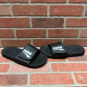 PUMA ‘Cool Cat 2.0 FS’ Black/White Adjustable Slide Sandals Men’s Size 9